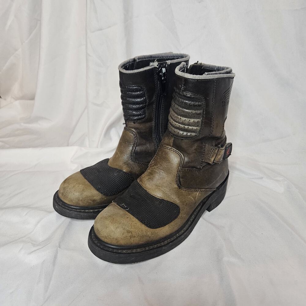 RED WING LEATHER EMBROIDERED MOTORCYCLE BOOTS WOMEN 8